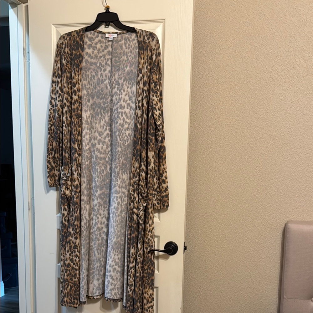 Leopard Print Long Cardigan